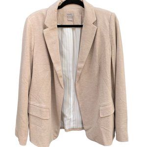 Chico's Taupe Ponte Knit Blazer Size Large 12-14 Style 570276530